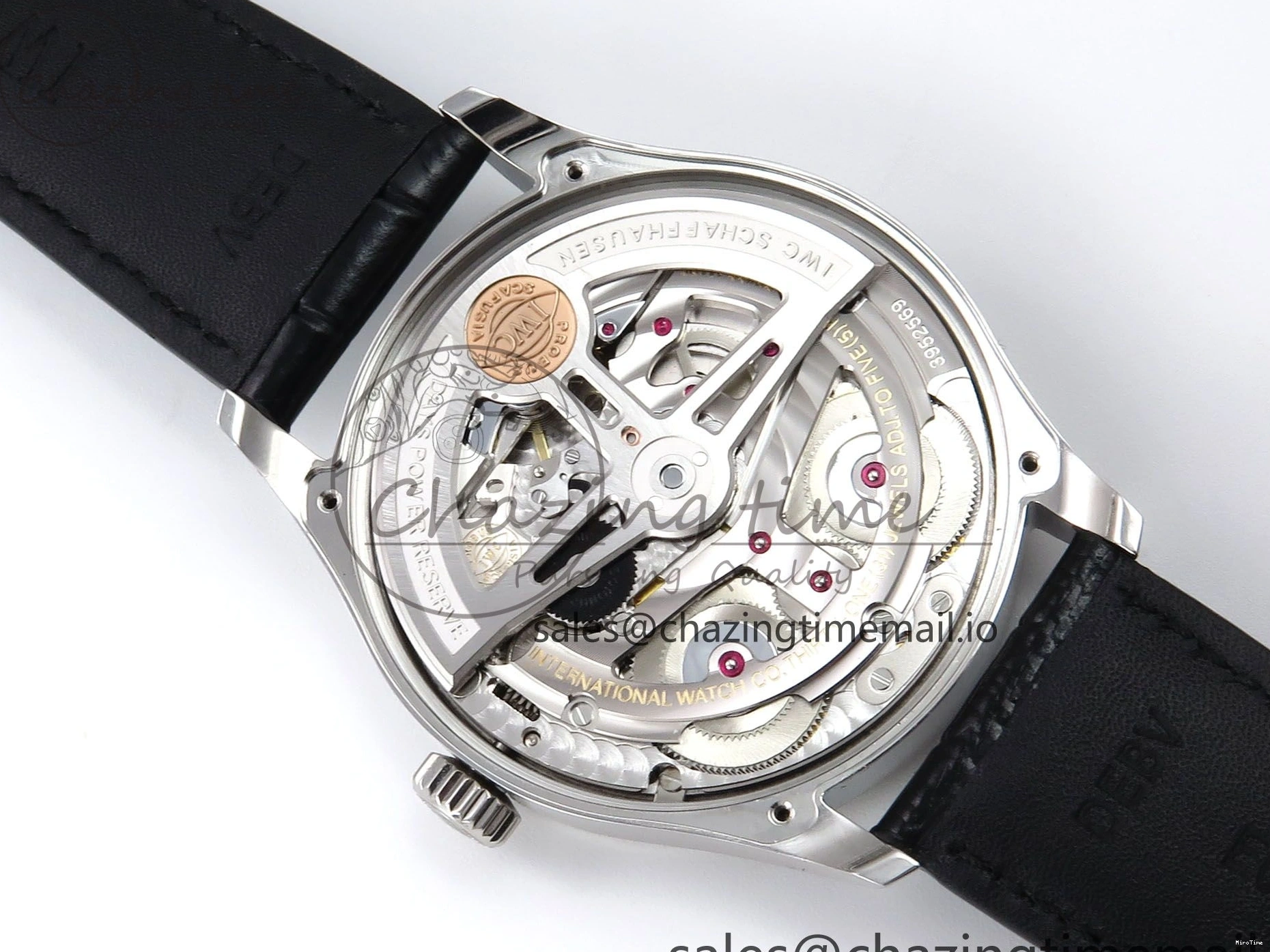 MIROTIME 0302 OnTrend Portugieser Automatic 42mm SS APSF 1:1 Best Edition White RG Dial on Black Leather Strap A 7010